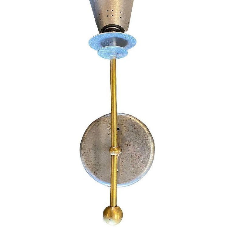 Mid-century Googie Modern Brushed Aluminum Torchiere Wall Sconce, 4 Available - 7
