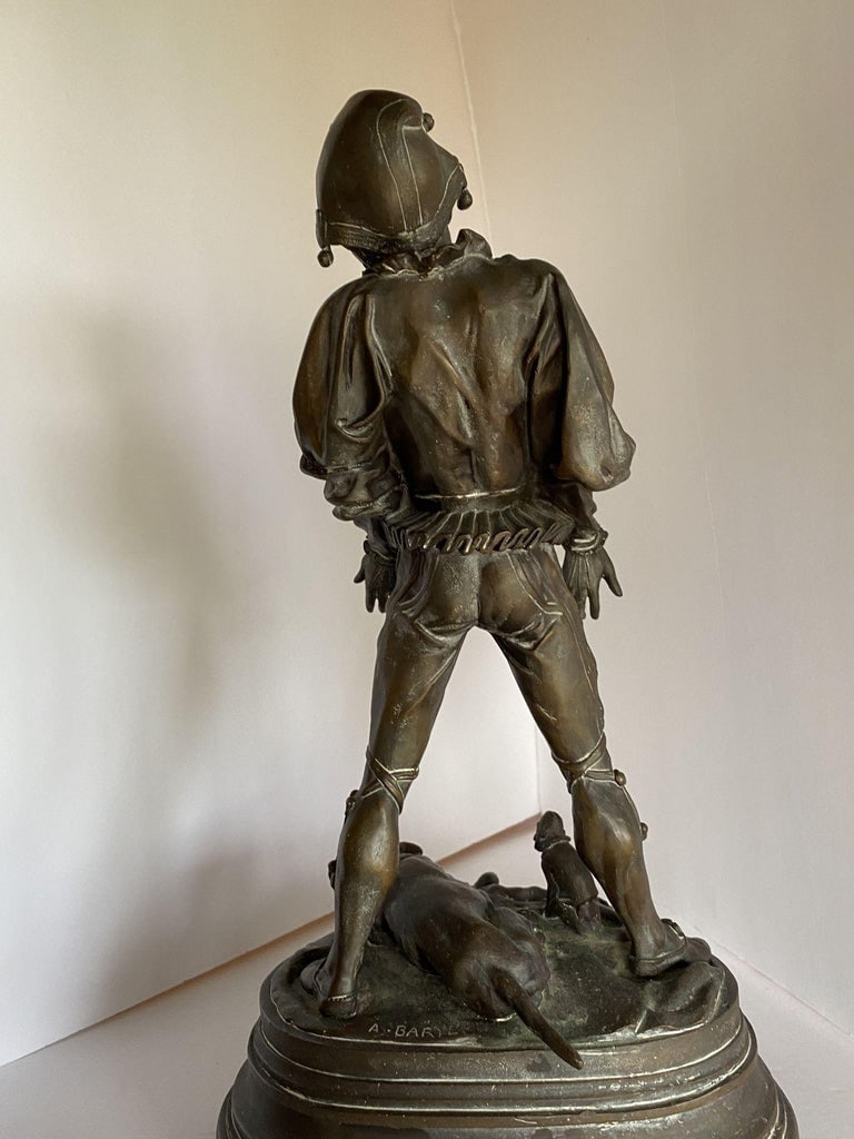 Victorian Bronze Jester Sculpture by After Alfred Barye, France 1860 - 14