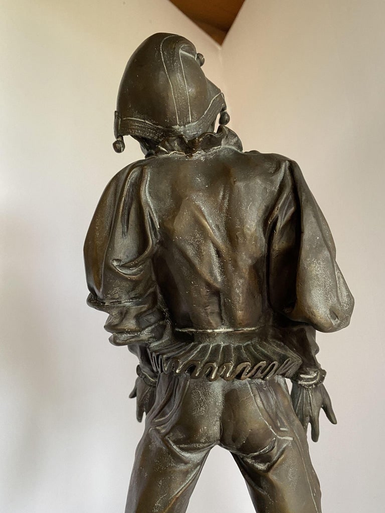 Victorian Bronze Jester Sculpture by After Alfred Barye, France 1860 - 15