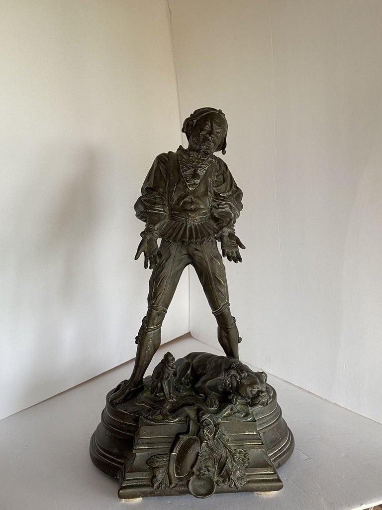 Victorian Bronze Jester Sculpture by After Alfred Barye, France 1860 - 3