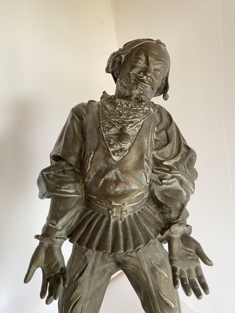 Victorian Bronze Jester Sculpture by After Alfred Barye, France 1860 - 4