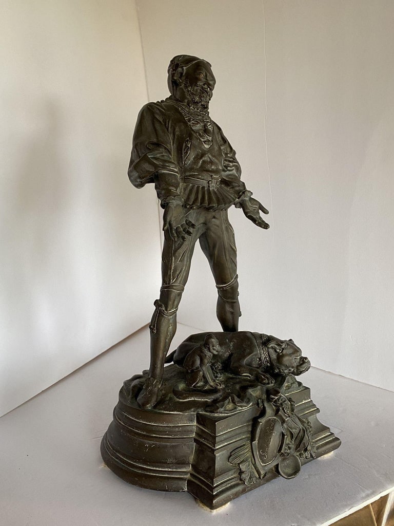 Victorian Bronze Jester Sculpture by After Alfred Barye, France 1860 - 6