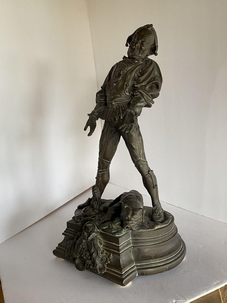 Victorian Bronze Jester Sculpture by After Alfred Barye, France 1860 - 7