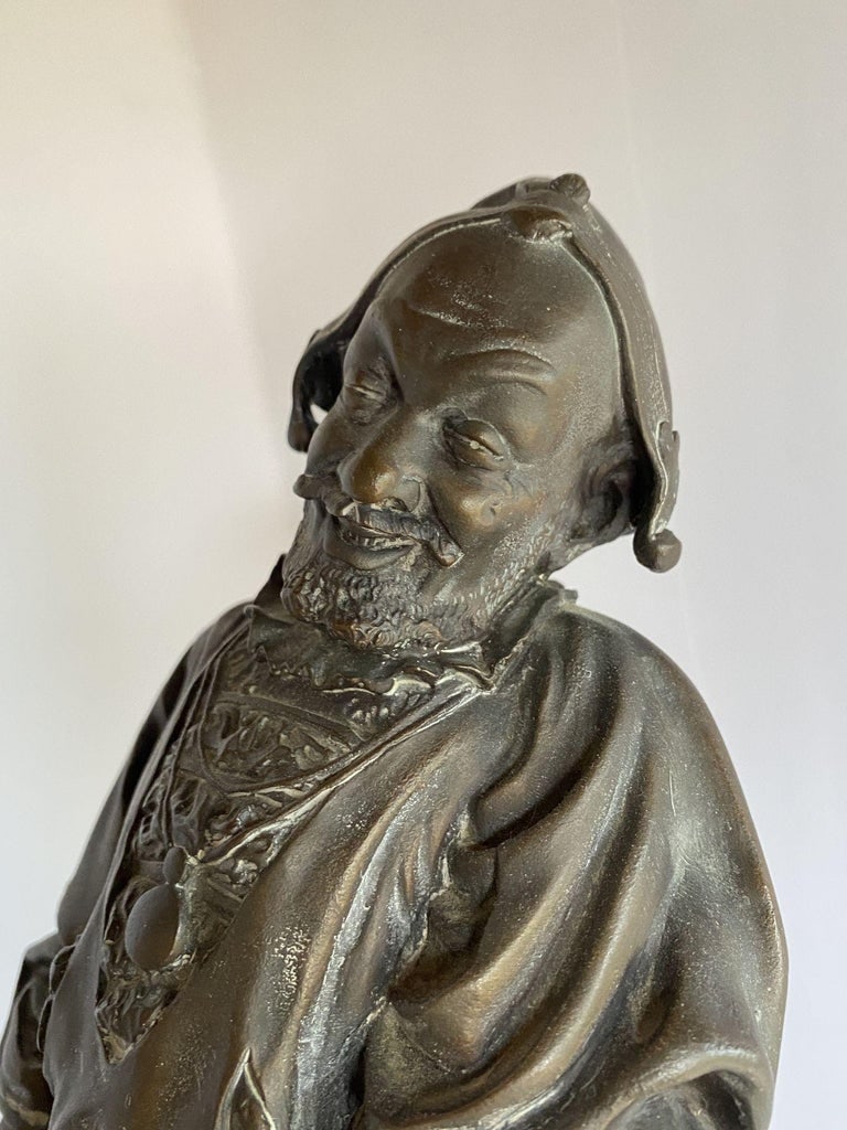 Victorian Bronze Jester Sculpture by After Alfred Barye, France 1860 - 8