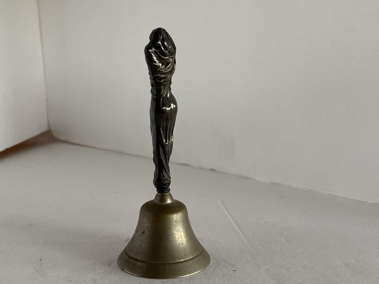 Sterling Silver Figural Female Desktop Servant Bell, Circa 1900 - 4