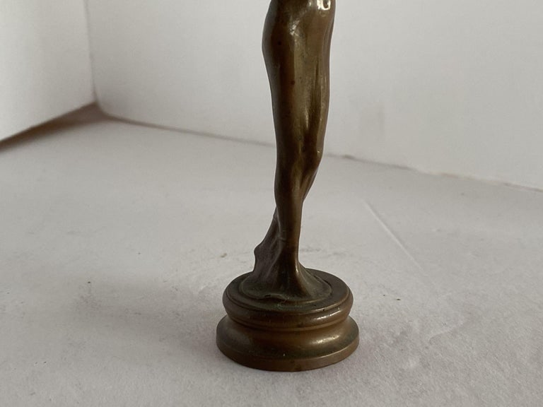 Bronze Female Nymph Art Nouveau Letter Wax Seal Stamp, France, 1900 - 6