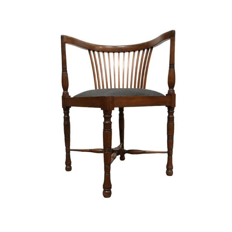 Jugendstil Maple Wood Corner Chair with Upholstered Seat by Adolf Loos, c. 1900 - 3