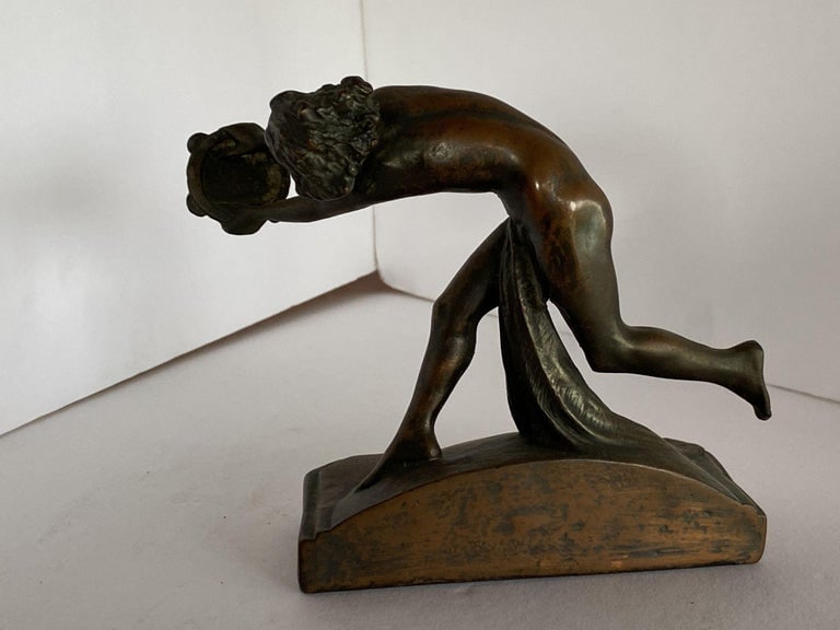 Art Nouveau Nude Female Nymph Cast Bronze Bookends, Pair - 10