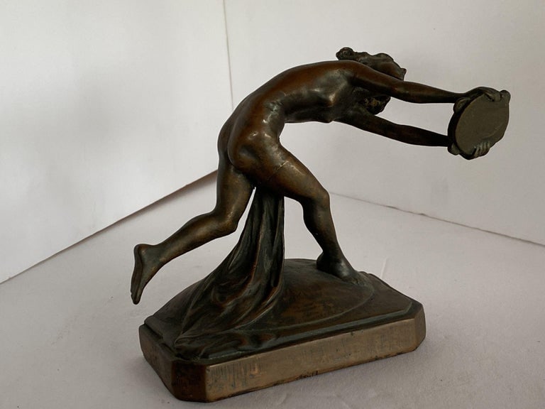 Art Nouveau Nude Female Nymph Cast Bronze Bookends, Pair - 11