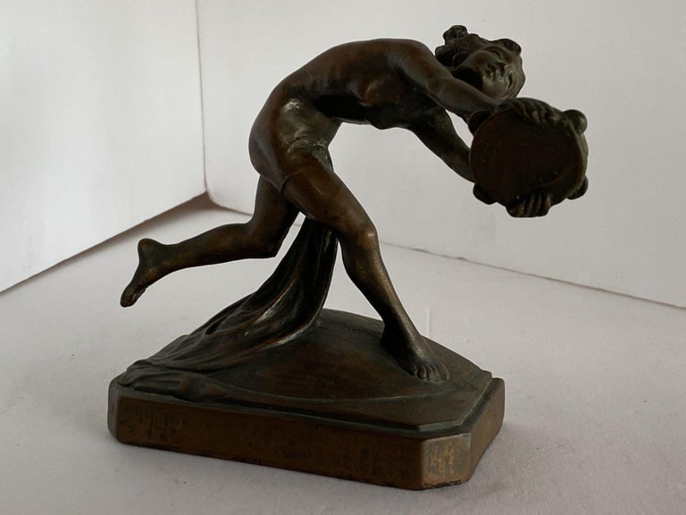 Art Nouveau Nude Female Nymph Cast Bronze Bookends, Pair - 13