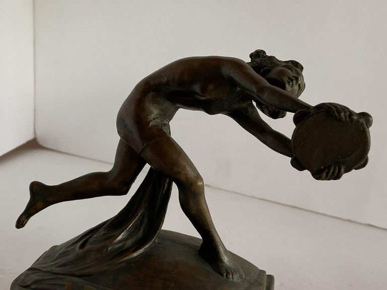 Art Nouveau Nude Female Nymph Cast Bronze Bookends, Pair - 14