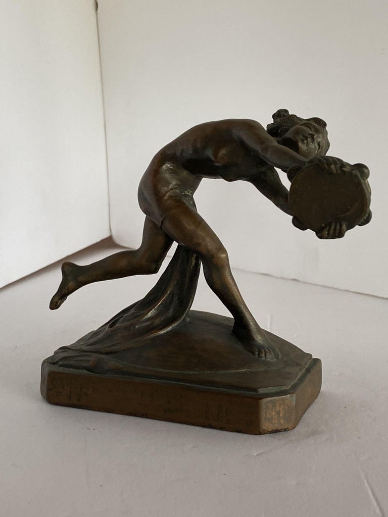 Art Nouveau Nude Female Nymph Cast Bronze Bookends, Pair - 15