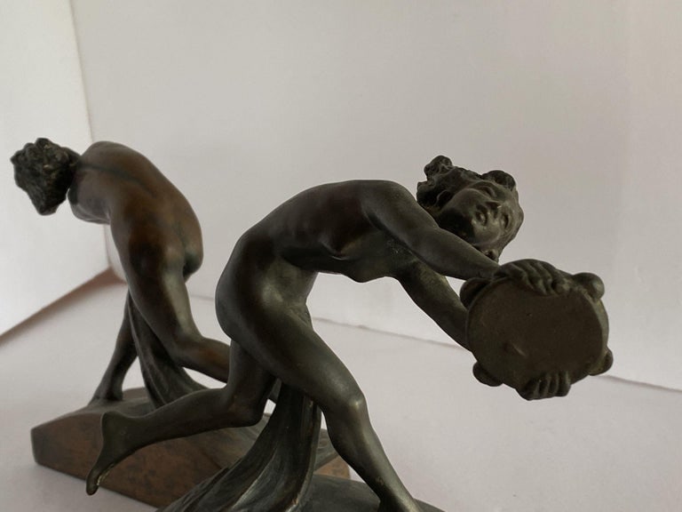 Art Nouveau Nude Female Nymph Cast Bronze Bookends, Pair - 5