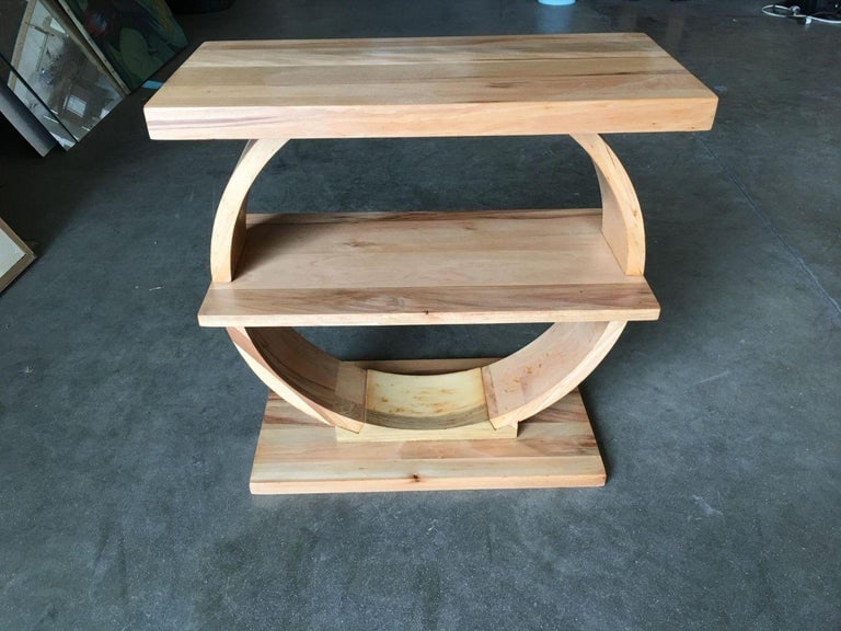 1920s Art Deco Geometreic "Ring" Maple Side Table - 4