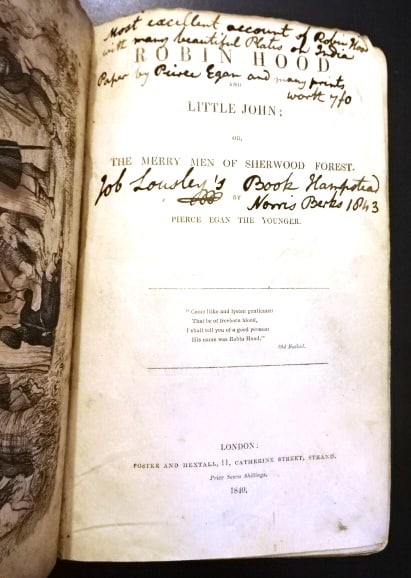 1840 First Edition Robin Hood Pierce Egan Plates