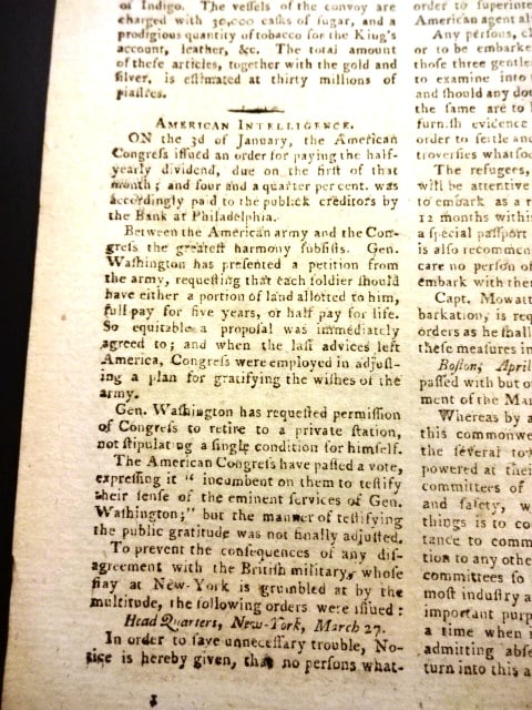 1783 George Washington Retires as Commander in Chief - 2