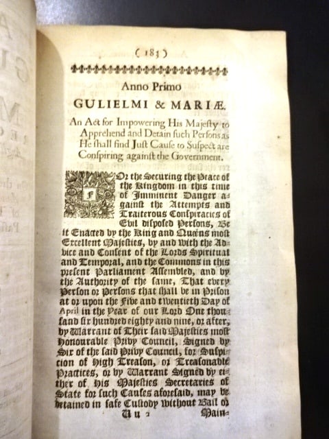 1689 English Act Conspiring Against Government - 2