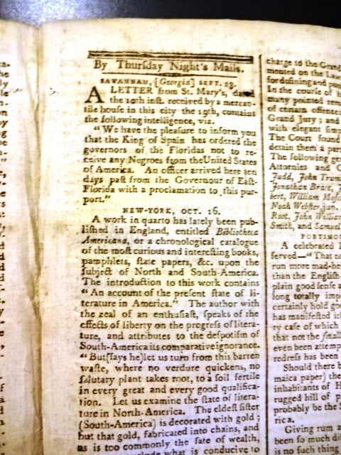 1790 Boston Newspaper Boxing Florida - 3