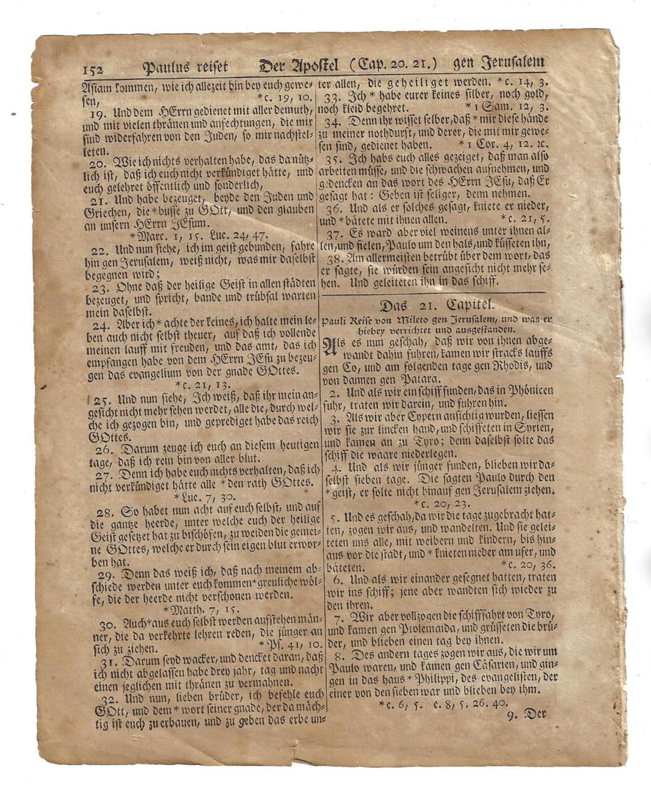 1776 Revolutionary War Bible Leaf Printed at Germantown (1 of 2)