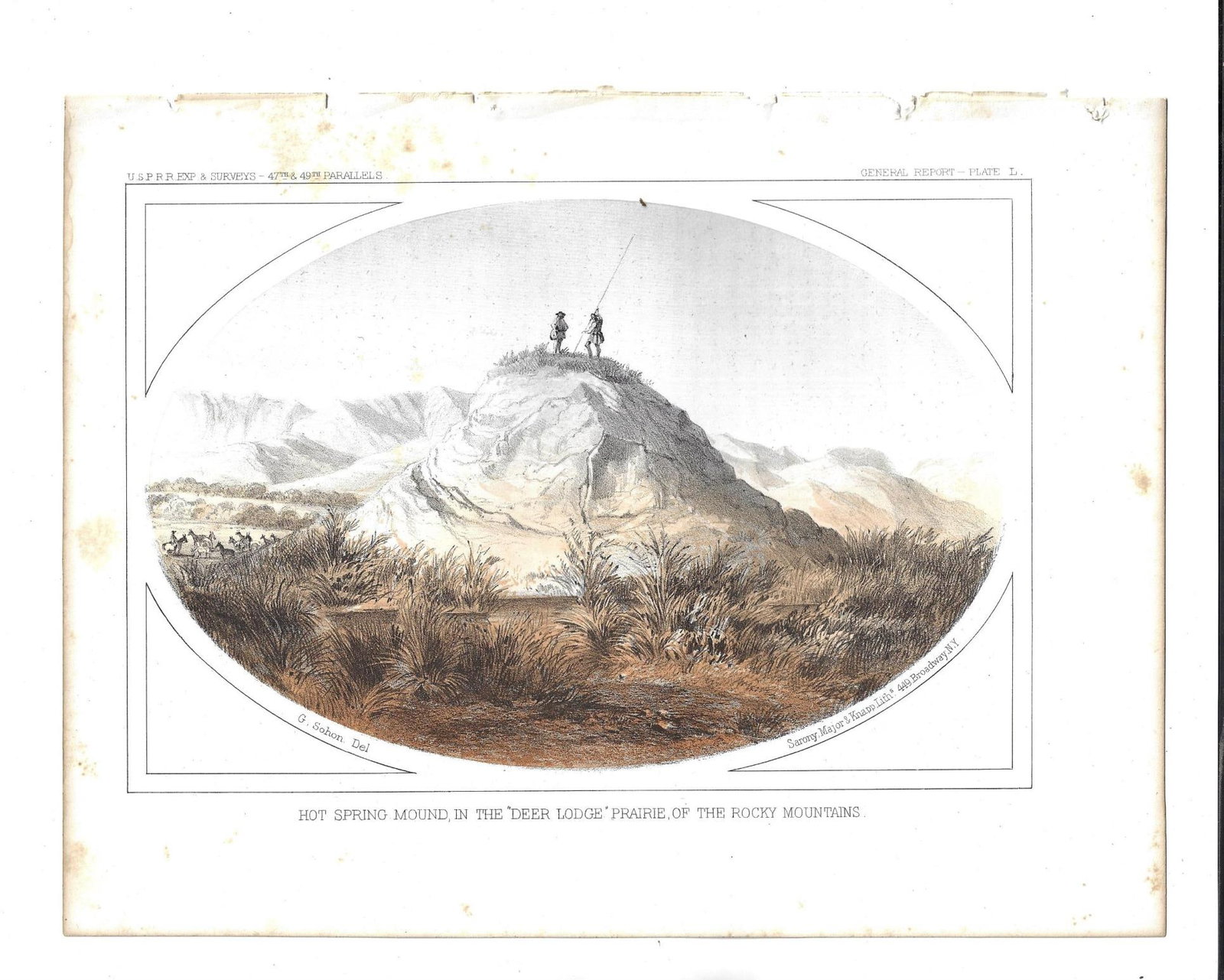1860 FOUR Colored Lithographs Columbia River Rockies - 2