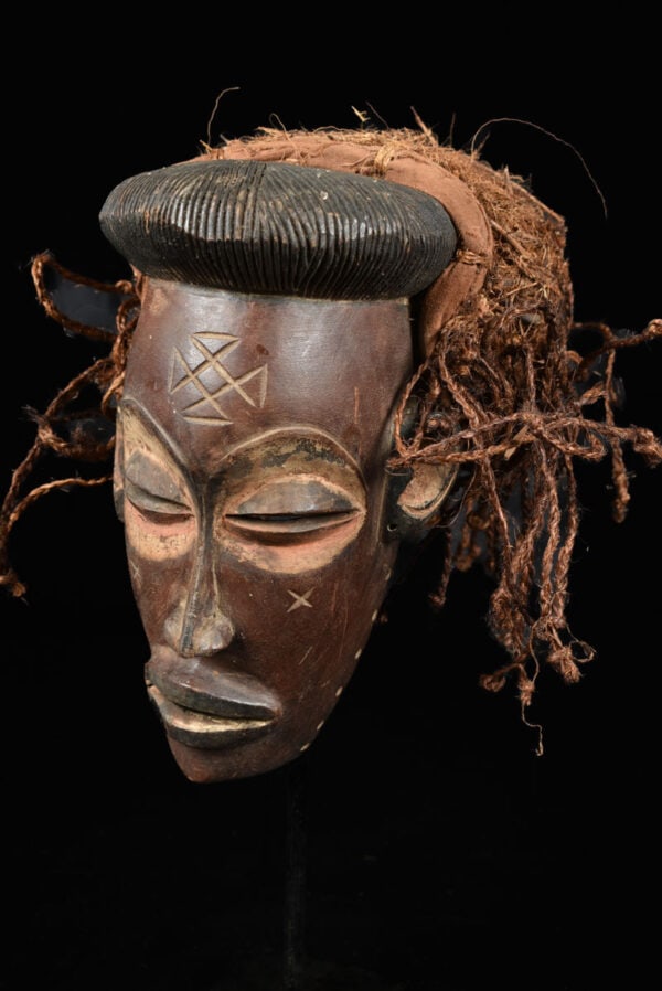 Mask - Wood, Raphia - Chokwe - Congo DRC - 3