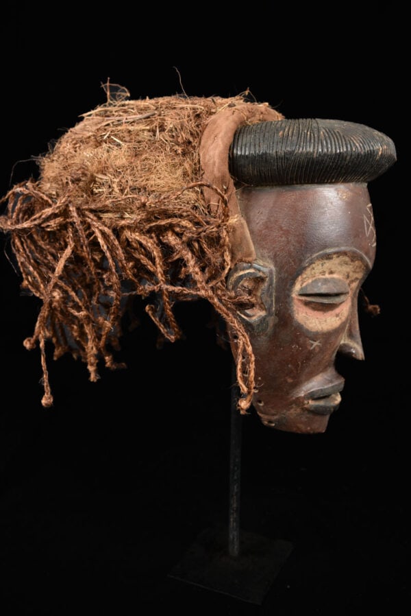 Mask - Wood, Raphia - Chokwe - Congo DRC - 4
