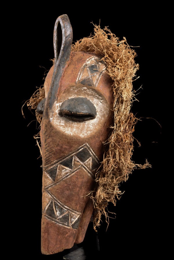 Initiation mask - Wood, Raphia - Bembe - DR Congo - 2