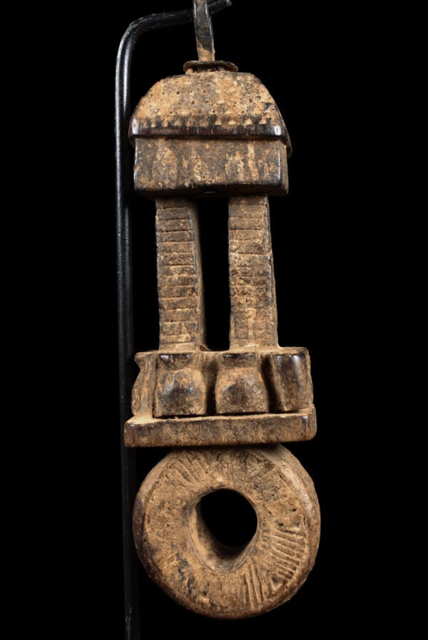 Ghurra - Wood - Nepal: A ‘ghurra' keeps the churning-rod on its place during the churning of the milk. The Hindu and Buddhist Nepali beliefs in the myth that ‘man & woman' were created after the Gods churned