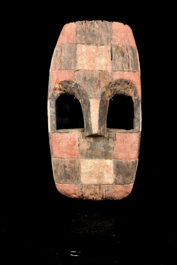 Mask - Wood - Kumu - DR Congo: Powerful Kumu mask from the Ituri rainforest of D.R. Congo. Kumu masks are among the most important objects in their culture. They are used by the Nkunda society of sorcerers who call upon the primord
