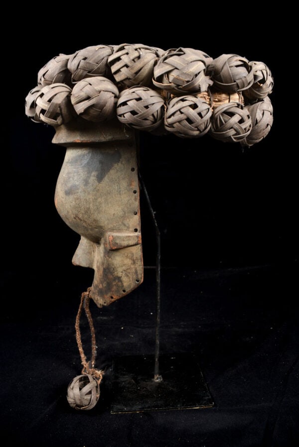Initiation mask - Plant fibre, Wood - Salampasu - Congo - 3