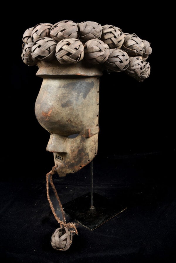 Initiation mask - Plant fibre, Wood - Salampasu - Congo - 4
