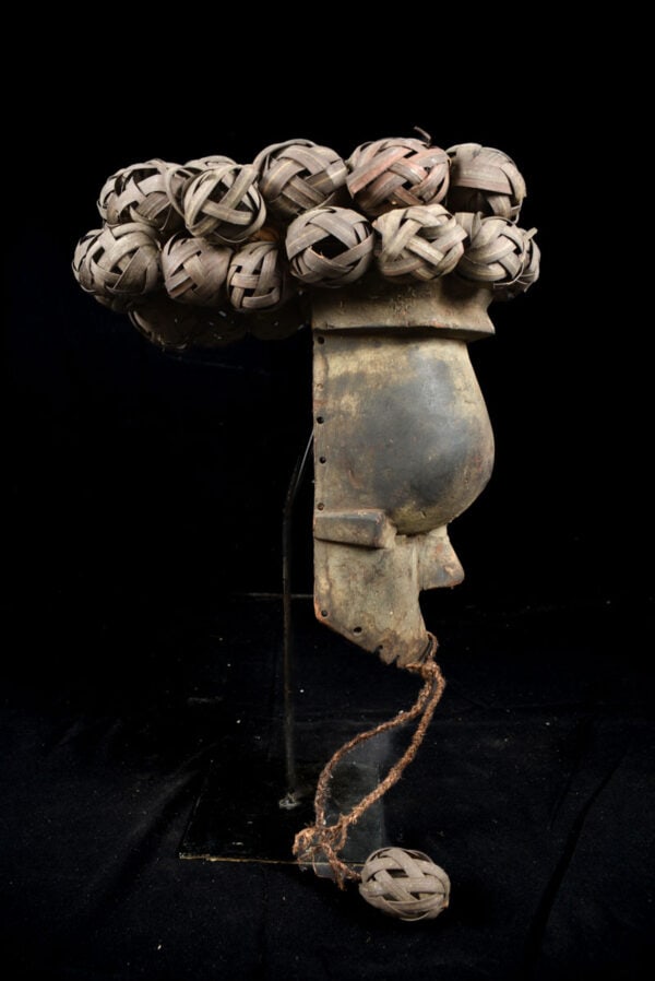Initiation mask - Plant fibre, Wood - Salampasu - Congo - 5