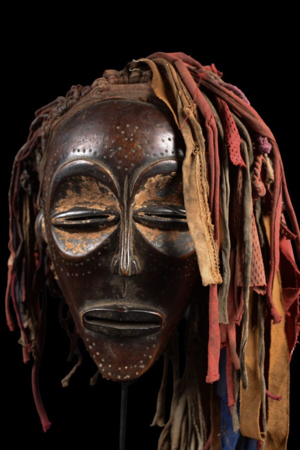 Mwana Pwo Mask - Wood, Rope - Chokwe - DR Congo (1 of 7)