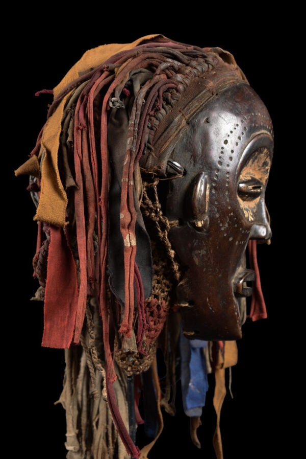 Mwana Pwo Mask - Wood, Rope - Chokwe - DR Congo - 6