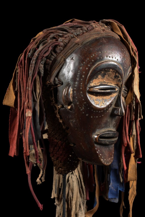 Mwana Pwo Mask - Wood, Rope - Chokwe - DR Congo - 7