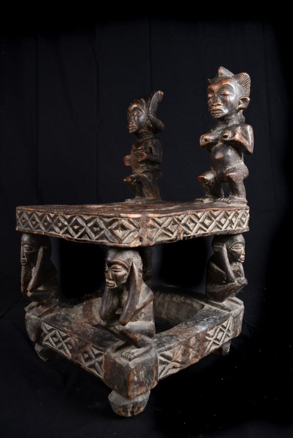 Royal throne (Ngundja) - Wood - Chokwe - DR Congo - 3