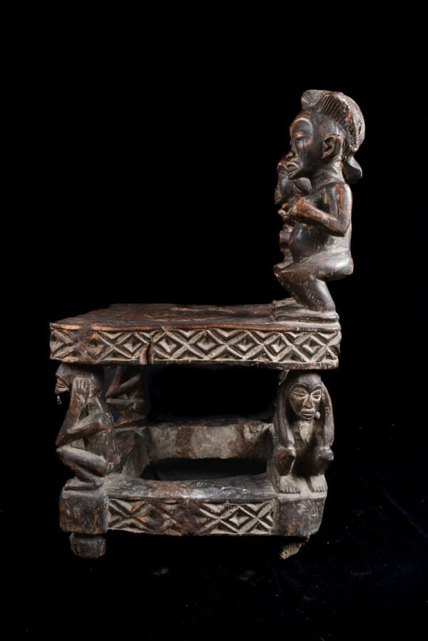 Royal throne (Ngundja) - Wood - Chokwe - DR Congo - 4