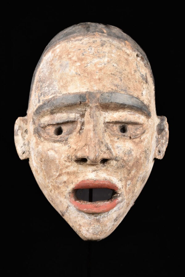 Mask - Wood - Bakongo - DR Congo: Wooden mask with great aged patina from the Bakongo people of DR Congo. The Kongo (or Bakongo) is a populous nation historically inhabiting the west coast of central Africa, now confined to the southe