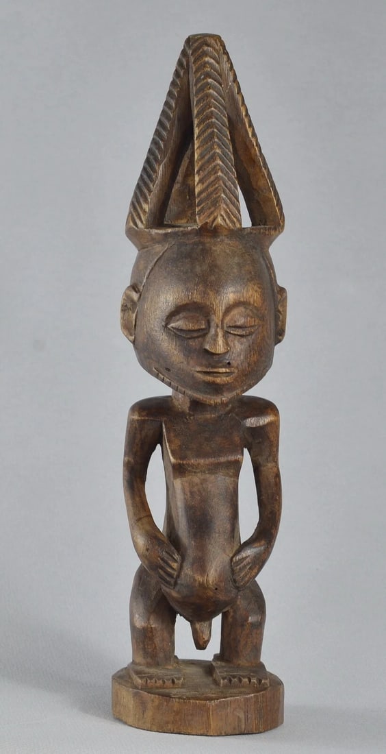 Cute decorative Hemba figure wooden african sculpture Congo - 2