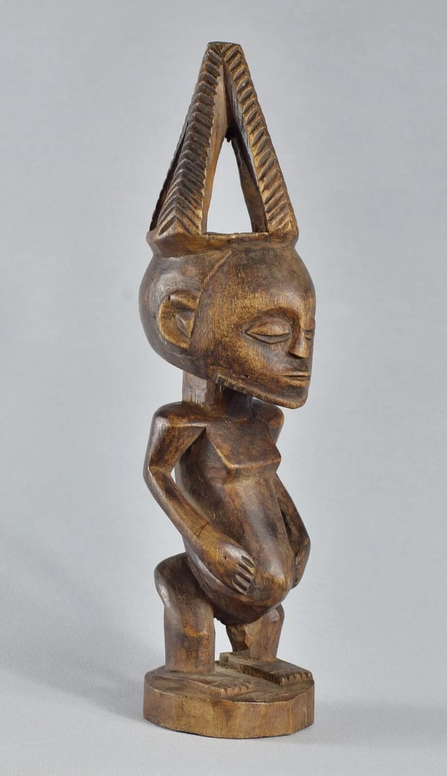 Cute decorative Hemba figure wooden african sculpture Congo - 6
