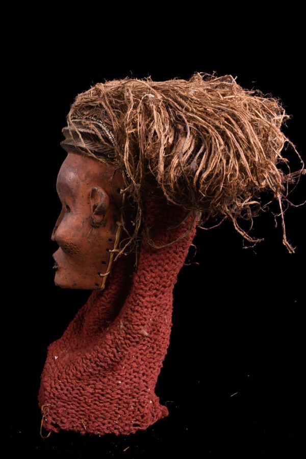 Mask - Wood, Raphia - Lwena - Angola - 5