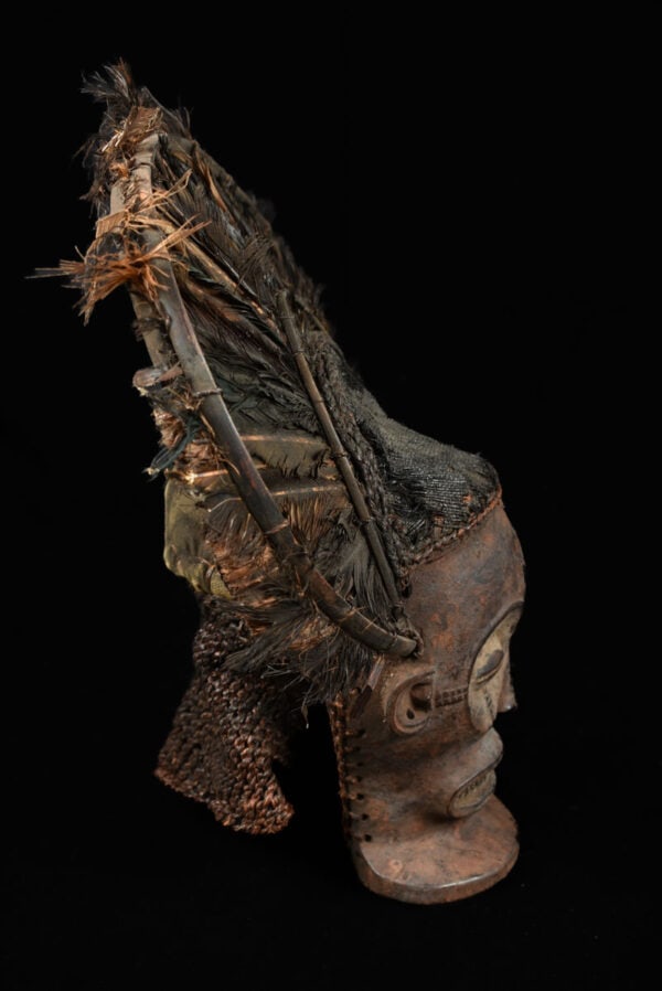 Chihongo Mask - Feathers, Wood - Chokwe - DR Congo - 2