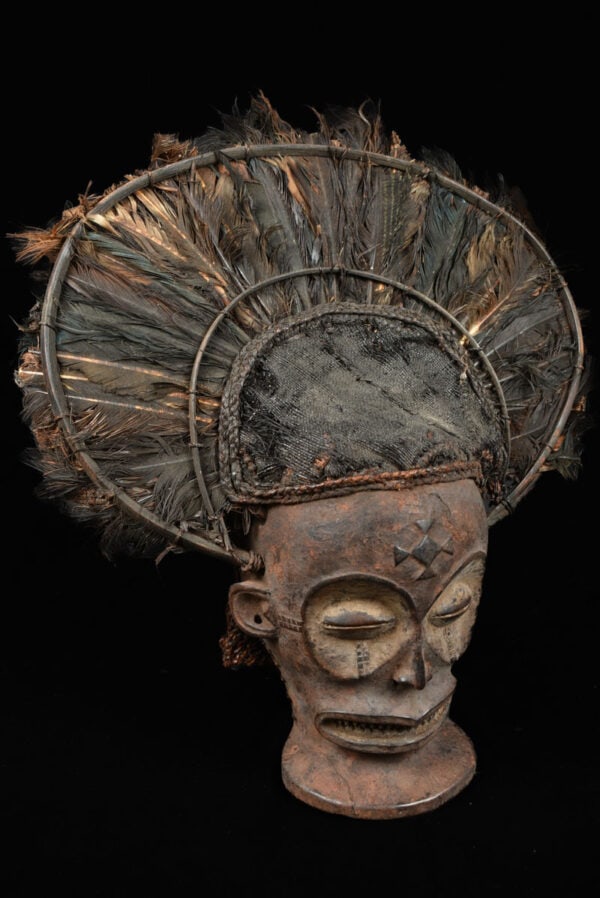 Chihongo Mask - Feathers, Wood - Chokwe - DR Congo - 3