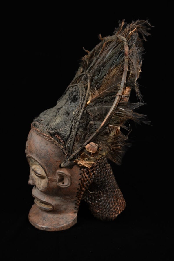 Chihongo Mask - Feathers, Wood - Chokwe - DR Congo - 4