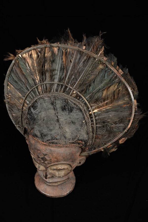 Chihongo Mask - Feathers, Wood - Chokwe - DR Congo - 5
