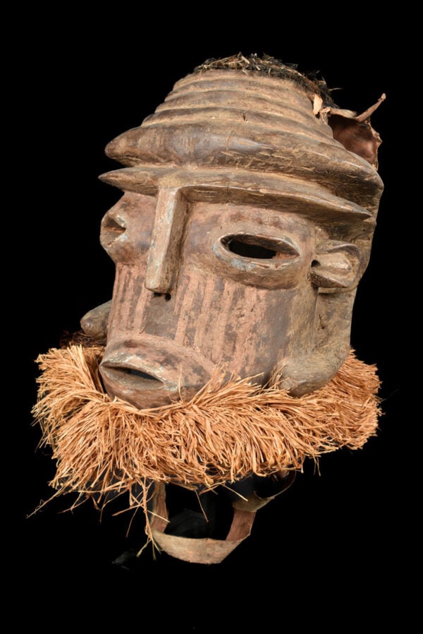Helmet Mask - Wood, Raphia - Nyet - Kuba - Congo - 2