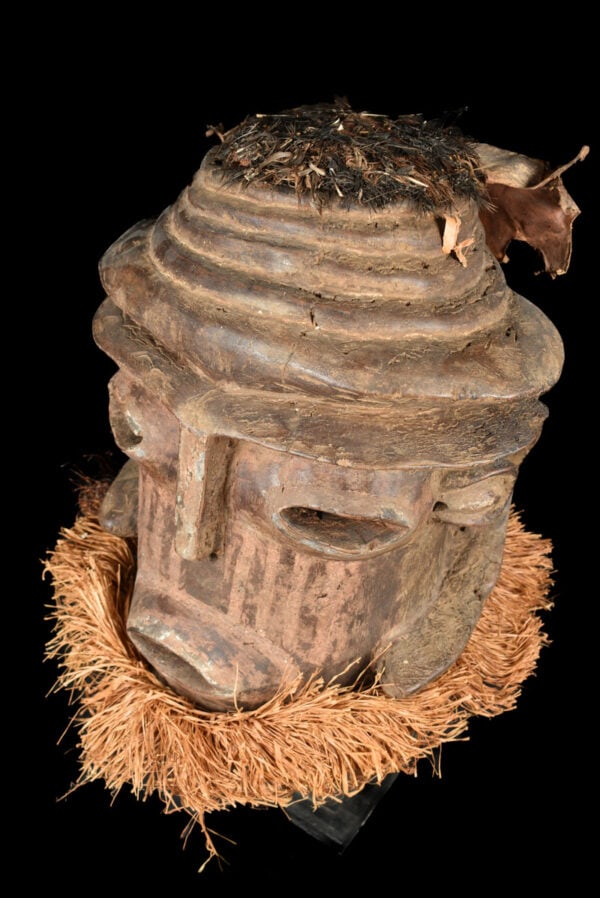 Helmet Mask - Wood, Raphia - Nyet - Kuba - Congo - 3