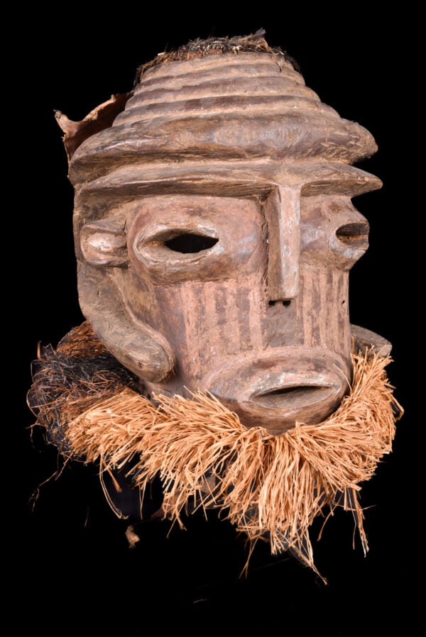 Helmet Mask - Wood, Raphia - Nyet - Kuba - Congo - 4