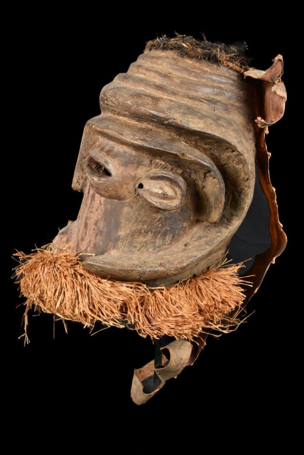 Helmet Mask - Wood, Raphia - Nyet - Kuba - Congo - 5