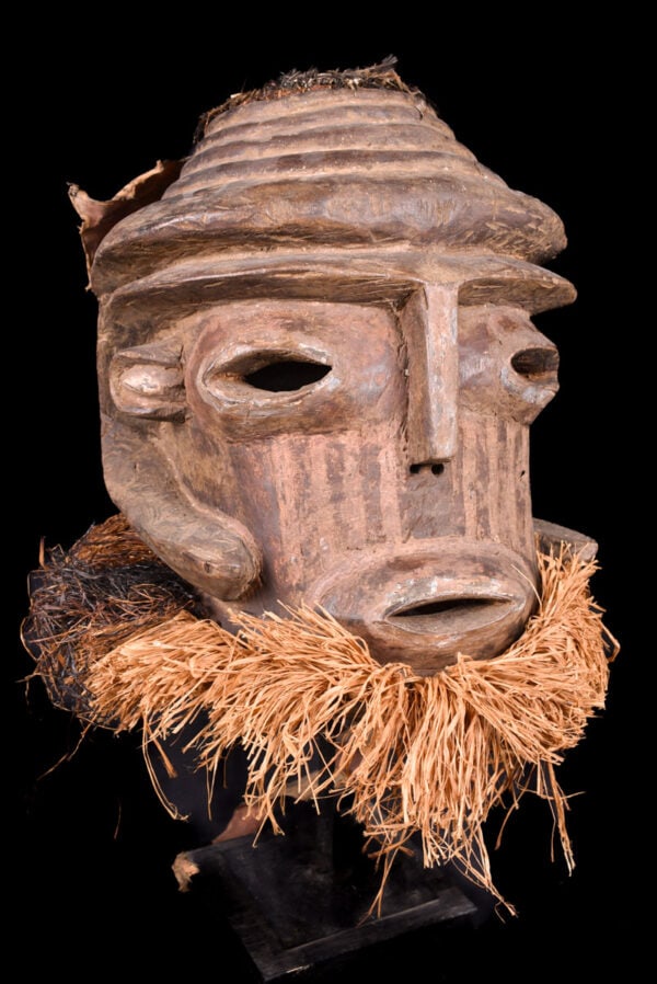 Helmet Mask - Wood, Raphia - Nyet - Kuba - Congo - 6